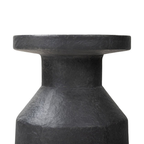 Odeon Round End Table - Distressed Graphite Concrete