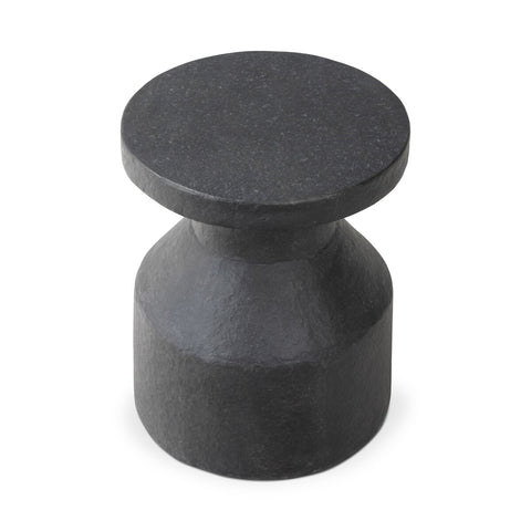 Odeon Round End Table - Distressed Graphite Concrete