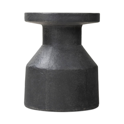 Odeon Round End Table - Distressed Graphite Concrete