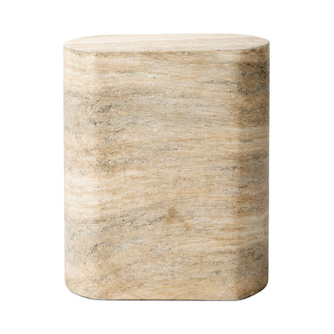 Clementine End Table - Textured Sandy Grey
