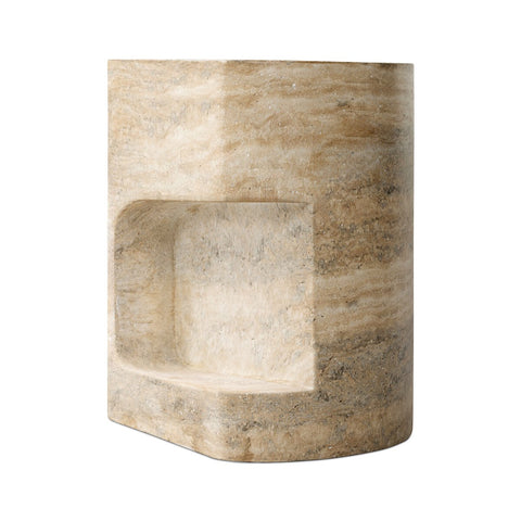 Clementine End Table - Textured Sandy Grey