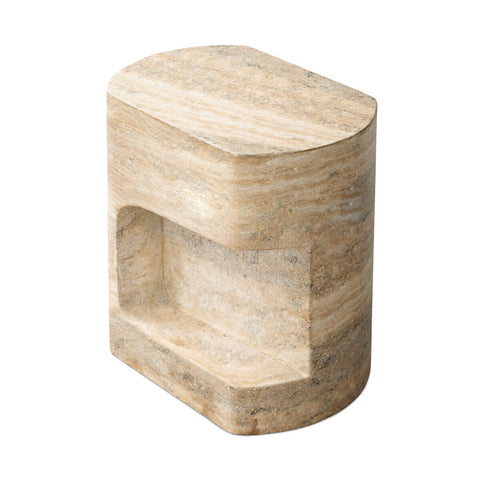 Clementine End Table - Textured Sandy Grey