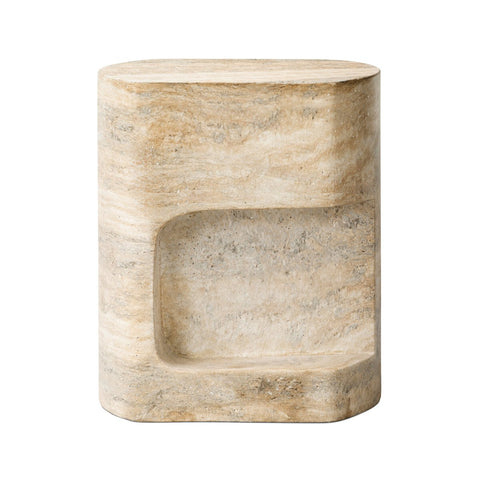 Clementine End Table - Textured Sandy Grey