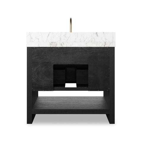 Anthem Single Vanity - Black Wash Oak Veneer