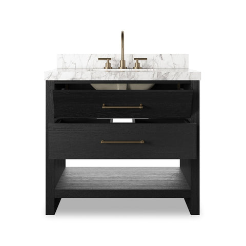 Anthem Single Vanity - Black Wash Oak Veneer