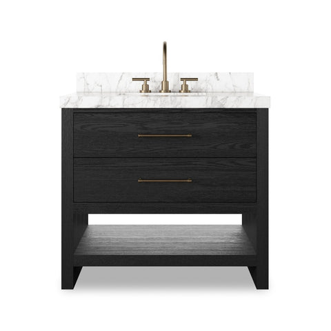Anthem Single Vanity - Black Wash Oak Veneer