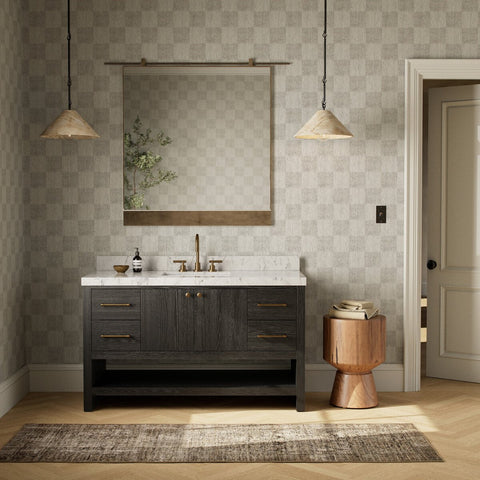 Anthem Single Wide Vanity - Black Wash Oak Veneer