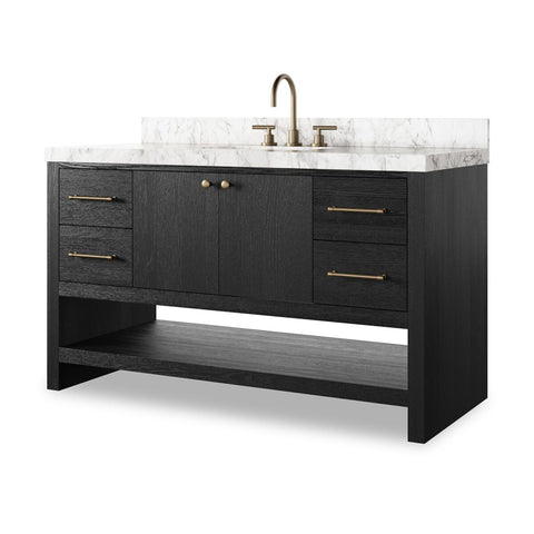 Anthem Single Wide Vanity - Black Wash Oak Veneer