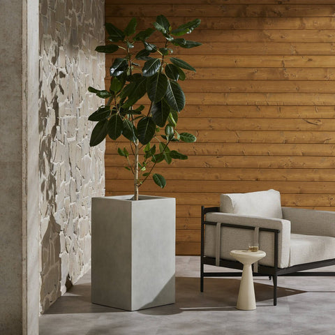 Kiro Tall Planter - Natural Grey Concrete