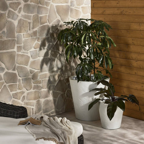 Suvi Large Planter - Textured White Concrete