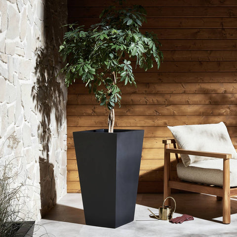 Koto Tall Planter - Black Concrete