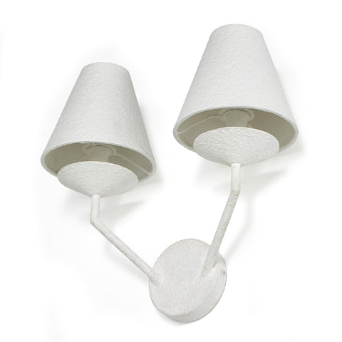 Dodie Double Sconce - Matte White Plaster
