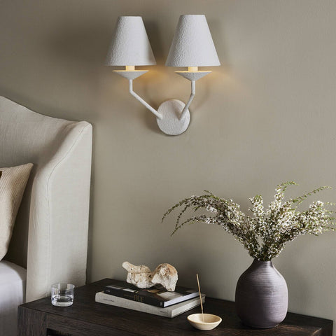 Dodie Double Sconce - Matte White Plaster
