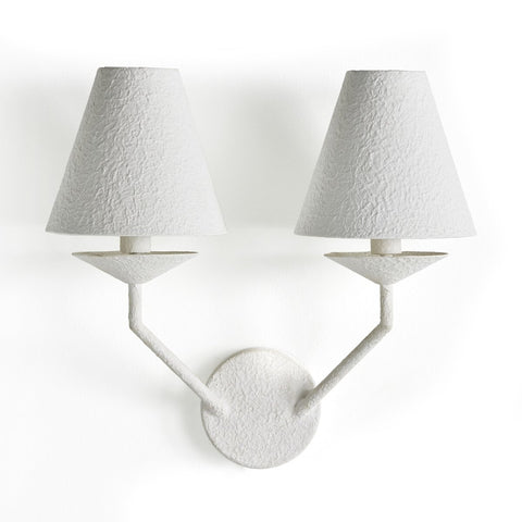 Dodie Double Sconce - Matte White Plaster