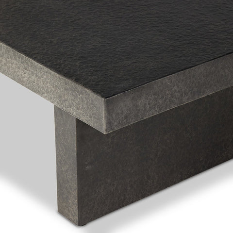 Huesca Outdoor Coffee Table - Distressed Graphite Concrete