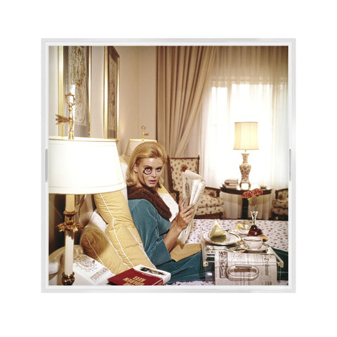 Monocled Miss Tray by Slim Aarons - 1/4" Clear Cast Acrylic