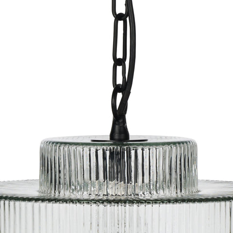 Malone Pendant - Clear Reeded Glass