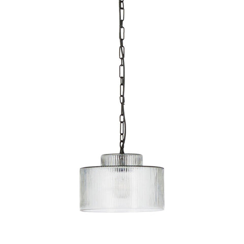 Malone Pendant - Clear Reeded Glass