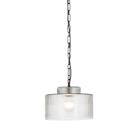 Malone Pendant - Clear Reeded Glass