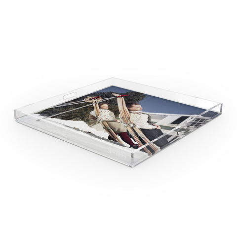 New England Skiing Tray by Slim Aarons - 1/4" Clear Cast Acrylic