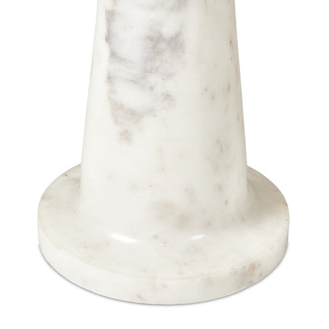 Skylar End Table - Polished White Marble