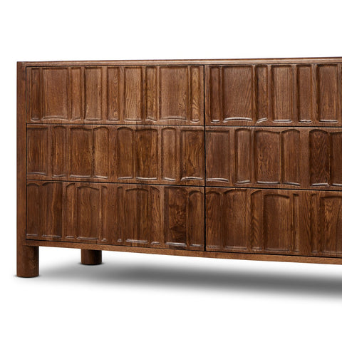 Ezri 6 Drawer Dresser - Cocoa Oak