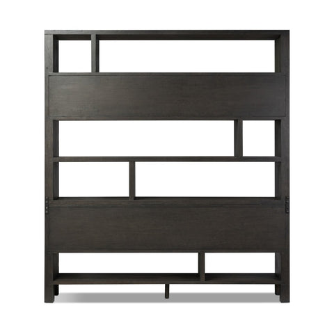 Noeline Wide Bookcase - Smoked Black Oak