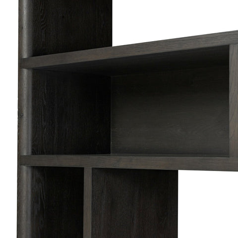 Noeline Wide Bookcase - Smoked Black Oak
