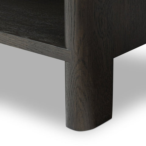 Noeline Wide Bookcase - Smoked Black Oak