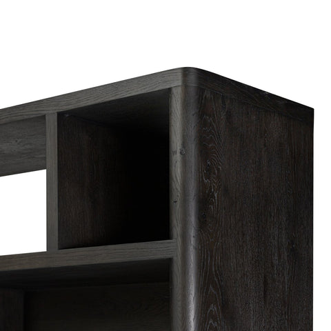 Noeline Wide Bookcase - Smoked Black Oak