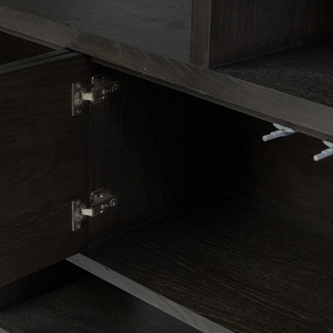 Noeline Wide Bookcase - Smoked Black Oak