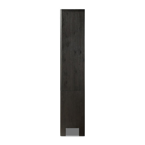 Noeline Wide Bookcase - Smoked Black Oak