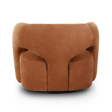 Mazie Swivel Chair - Nubuck Cognac