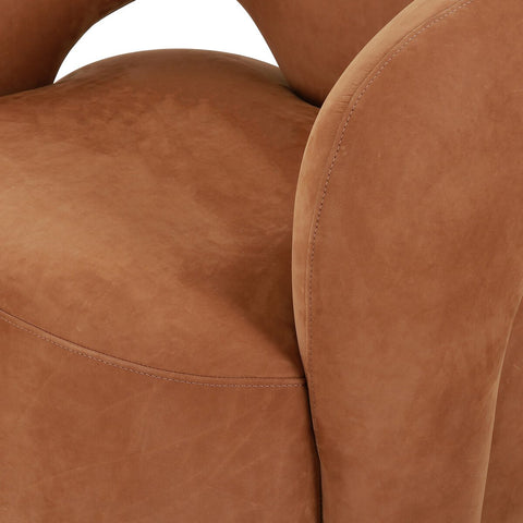 Mazie Swivel Chair - Nubuck Cognac