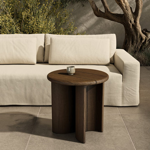 Paden Outdoor End Table - Stained Toasted Brown-FSC