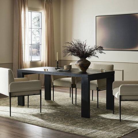 Millie Dining Table 72' - Drifted Matte Black Veneer
