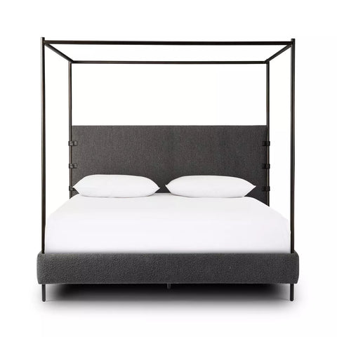 Anderson Canopy Bed - King - Knoll Charcoal