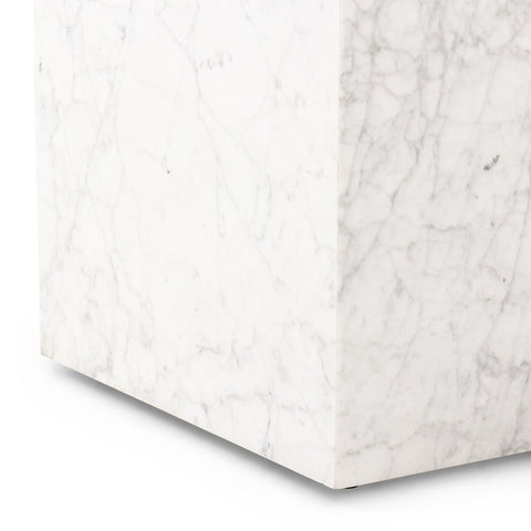 Hunter End Table - White Carrara Marble