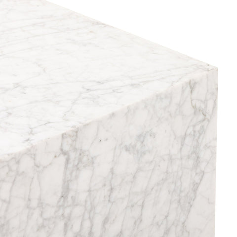 Hunter End Table - White Carrara Marble