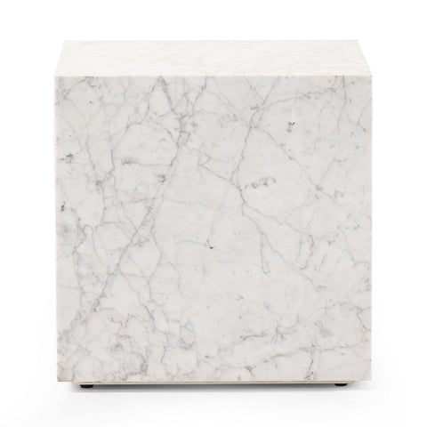 Hunter End Table - White Carrara Marble