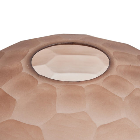 Textured Glass Vase - Smoked Textured Glass