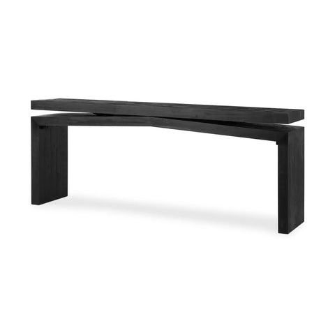 Matthes Large Console Table - Aged Black Pine