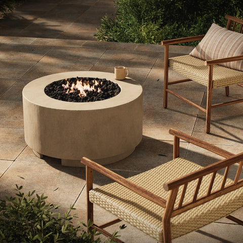 Damian Outdoor Fire Table (Propane)- Natural Concrete