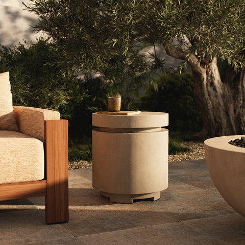 Higgins Outdoor Round Propane Enclosure - Natural Concrete