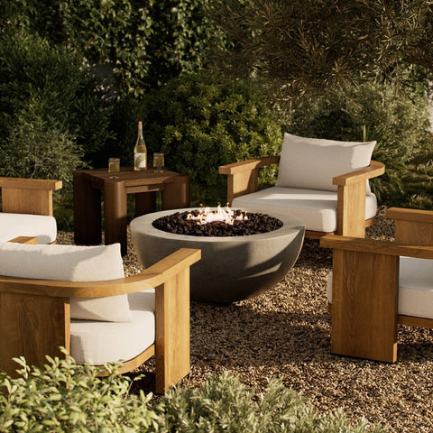 Bronson Outdoor Fire Table (Propane) - Pewter Concrete
