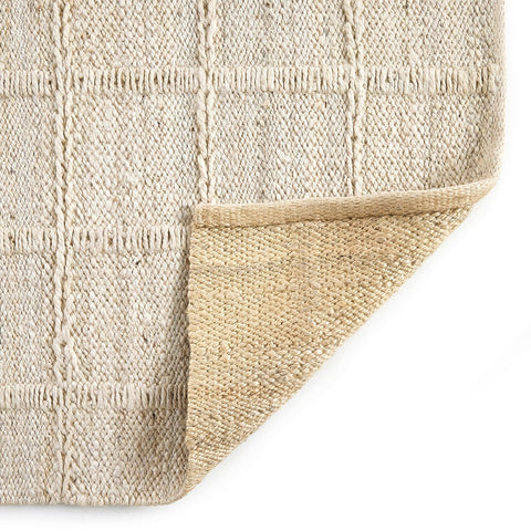 Grid Small Jute Rug - Bleached