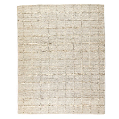 Grid Large Jute Rug - Bleached