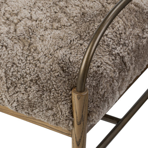 Demi Accent Bench -Taupe Shearling
