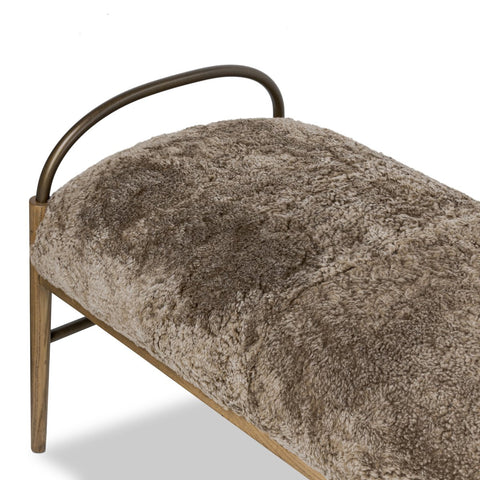 Demi Accent Bench -Taupe Shearling
