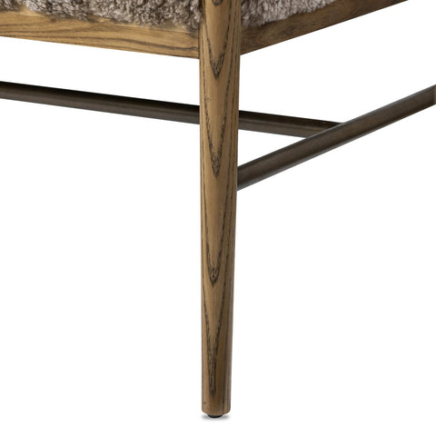 Demi Accent Bench -Taupe Shearling